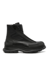 ALEXANDER MCQUEEN TREAD SLICK LEATHER ANKLE BOOTS