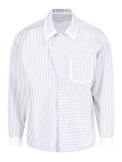 KIKO KOSTADINOV STRIPED ASYMMETRIC SHIRT