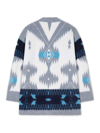 Alanui Icon Jacquard Virgin-wool Cardigan In Blanco