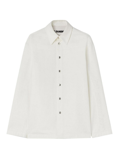 Jil Sander Logo-embossed Cotton Shirt In White