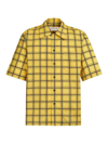 Marni Short-sleeve Checked Shirt In Yellow