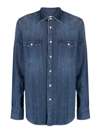Boglioli Men's Denim Button-down Shirt In Blue For Fw23 In Denim