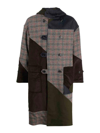 Baracuta Patchwork Wool Duffle Coat In Multicolor
