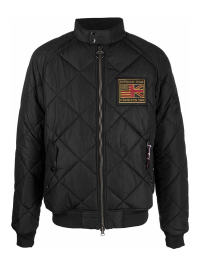 Barbour Merchant Quilted Bomber Jacket In Black