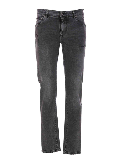 Dolce & Gabbana Logo Denim Jeans In Black