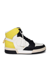 Buscemi Air Jon' Sneakers In White And Yellow Leather In Multi