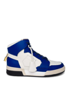 Buscemi Man Sneakers Blue Size 13 Calfskin In White