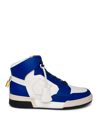 Buscemi Man Trainers Blue Size 13 Calfskin In White