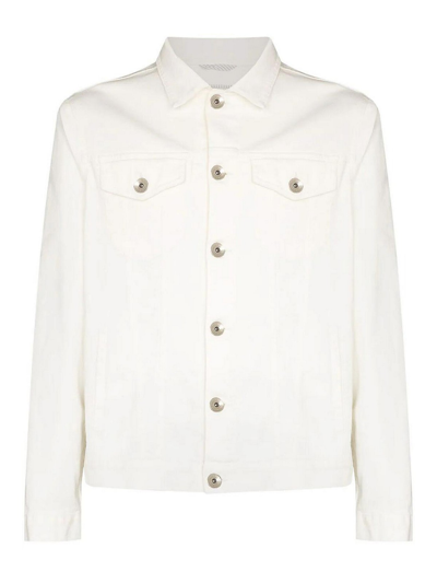 Brunello Cucinelli Classic White Denim Jacket For Men
