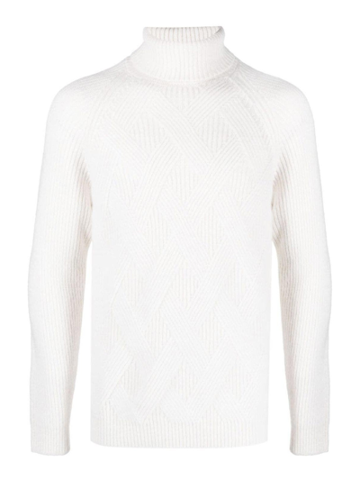 Peserico Ribbed-knit Roll-neck Jumper In White