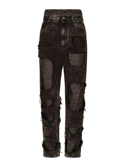 Dolce & Gabbana Distressed Effect Jeans In Black