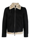 Tagliatore Zip-up Leather Jacket In Black