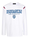 Dsquared2 Varsity Logo Long Sleeved T-shirt In White