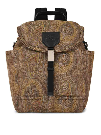 Etro Paisley-print Backpack In Beige