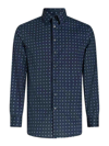 Etro Paisley-patterned Long Sleeve Shirt With Classic Collar In Blue