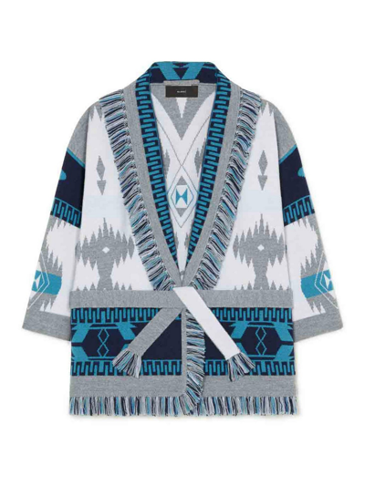 Alanui Kids' Icon Jacquard Virgin-wool Cardigan In White