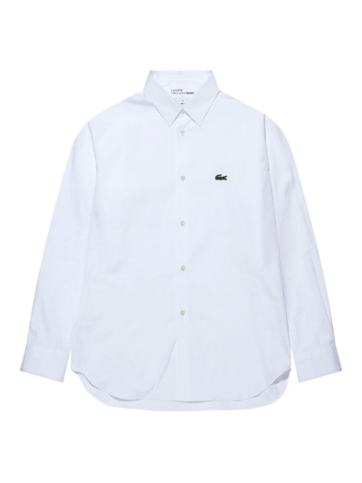 Comme Des Garçons X Lacoste Logo-patch Shirt In White