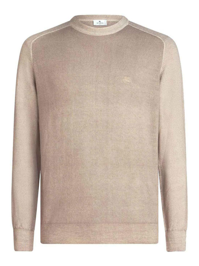 ETRO EMBROIDERED-LOGO RIBBED TRIM JUMPER