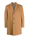 Tagliatore Single-breasted Wool-blend Coat In Brown