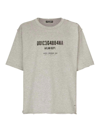 Dolce & Gabbana Cotton Interlock T-shirt With Logo Print In Grey