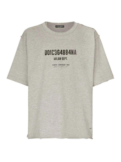 Dolce & Gabbana Grey Logo-print T-shirt