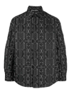 Palm Angels Quilted All Monogram Outerwear With Snap Buttons In Grey