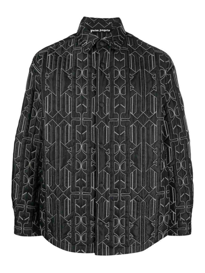 Palm Angels Quilted Shirt In Black