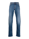 Jacob Cohen Mid-rise Handkerchief-detail Jeans In Blue