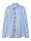 Off-white Gestreiftes Hemd Mit Reissverschlussdetail In Blue