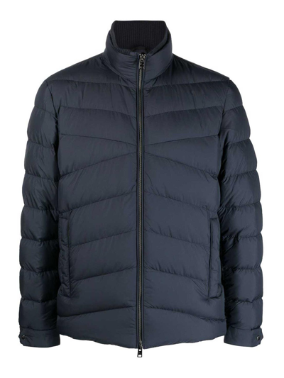 Woolrich High-neck Padded Jacket In Blue