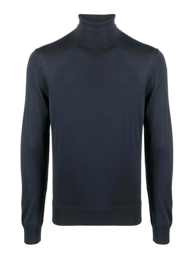 Tom Ford Roll-neck Wool Jumper In Blue