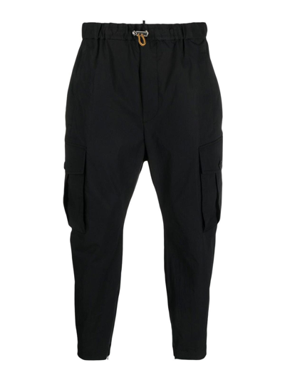 Dsquared2 Drawstring Tapered Trousers In Black