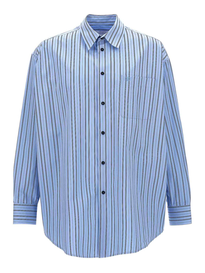 Off-white Striped Cotton Shirt In Blue