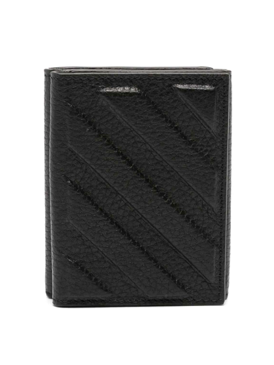 Off-white 3d Diag Leather Wallet In Black