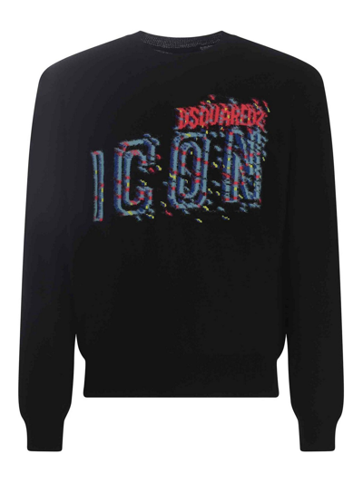 Dsquared2 Sweater  Icon In Wool In Nero
