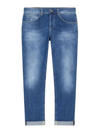 Dondup Straight-leg Blue Denim Jeans With Classic Five-pocket Design In Blue