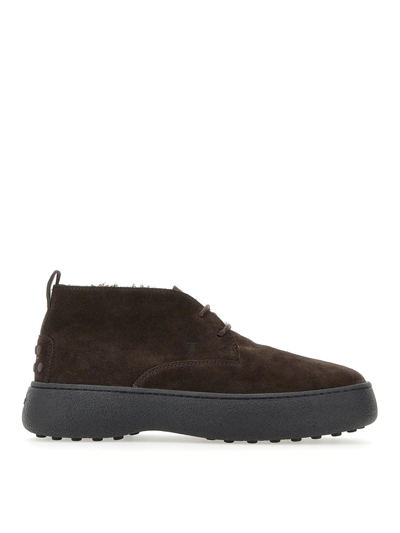 Tod's Leather Anckle Boots In Black