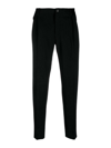 Dolce & Gabbana Slim Fit Cotton Trousers With Back Pockets In Black