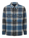 Alanui Patterned Wool Shirt With Flap Pockets In Light Blue
