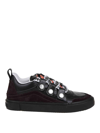 Marcelo Burlon County Of Milan Leather Ticinella Low Top Sneakers With Maxi Strings In Black