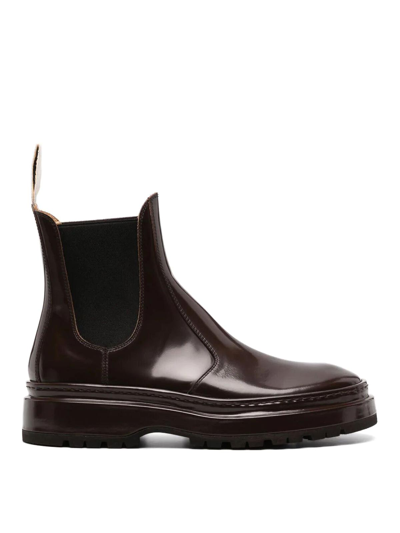 Jacquemus Les Chelsea Pavane Ankle Boots In Brown