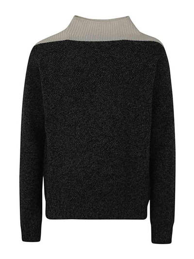 Marni Panelled Turtleneck Sweater In Grey