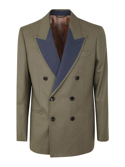 Etro Double Breasted Jacket In Green