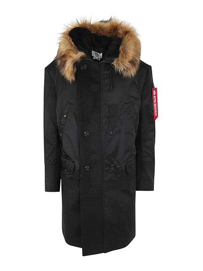 Junya Watanabe Hooded Coat In Negro