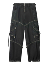Off-white Zip Denim Cargo Pants In Grey