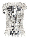 Rabanne The Iconic Silver Sparkle Discs Top Silver In Plata