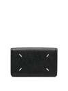 Maison Margiela Four-stitch Leather Card Holder In Black