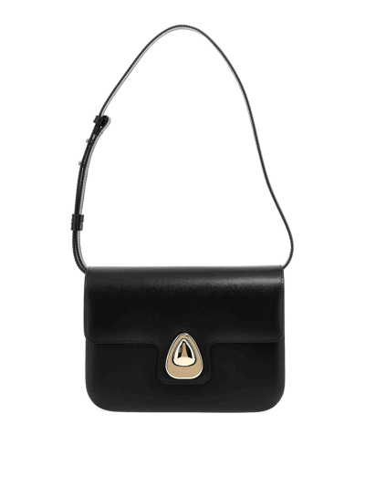 Apc Small Sac Astra Leather Shoulder Bag In Black