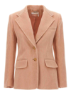 CHLOÉ RIBBED SINGLE BREAST CORDUROY BLAZER