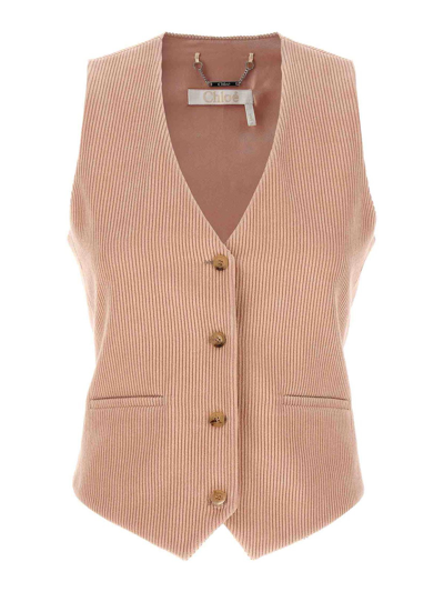 Chloé Corduroy Vest Gilet Pink